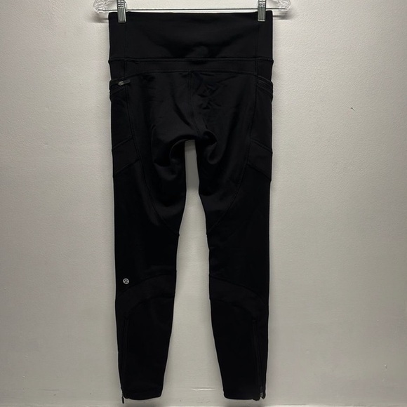 Lululemon Keep The Fleece Tight *28" Solid Black Leggings Pants Size 4 - Picture 10 of 13